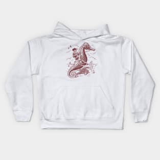 Cowboy Riding Seahorse Kids Hoodie